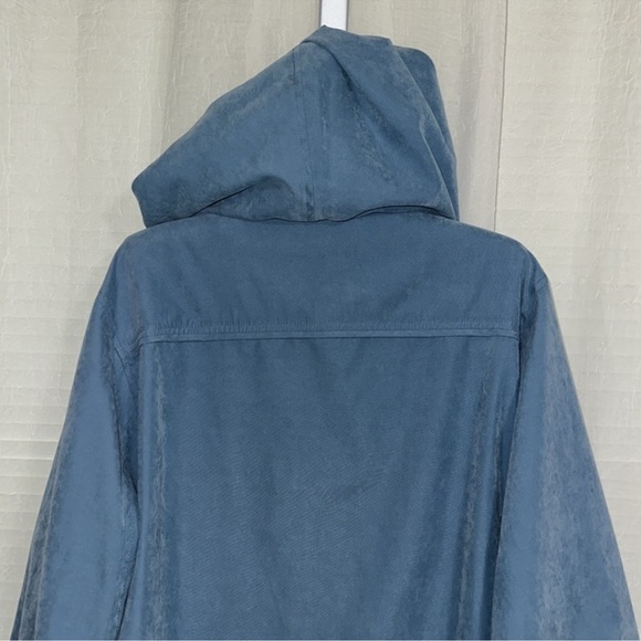 madison XL Vintage Light Blue White Hooded Rain Utility Jacket - Picture 4 of 16